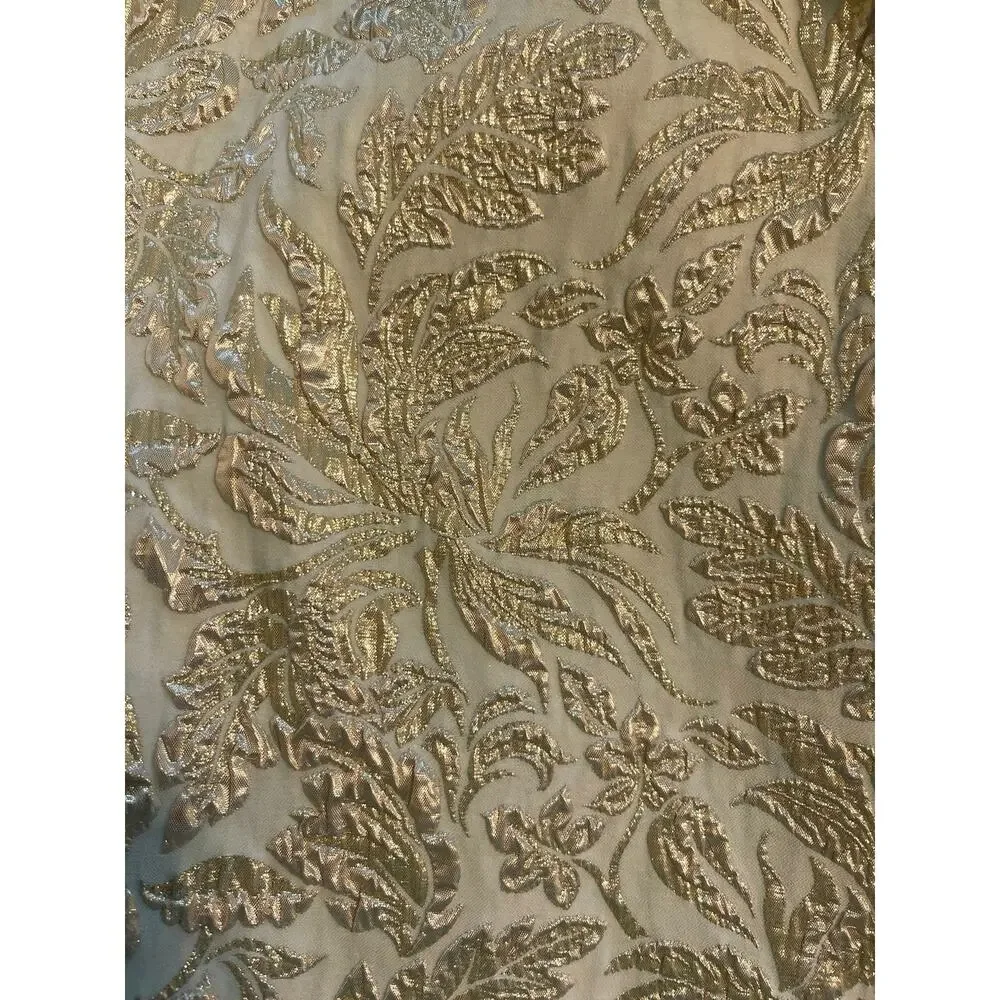 Lafayette 148 NY Shimmering Gold Brocade Pencil Skirt Lined Women's  0P